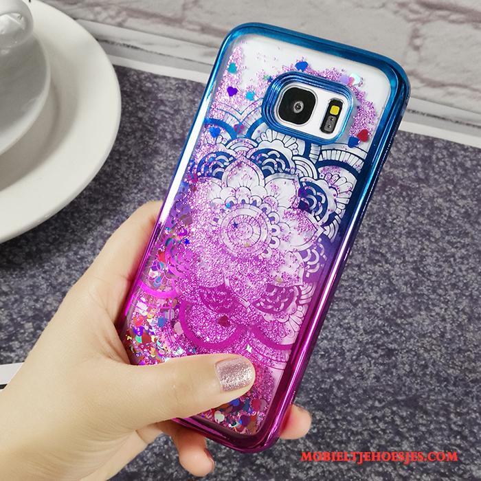 Samsung Galaxy J5 2017 Mode Hoesje Telefoon Zacht Ster Drijfzand Purper Plating