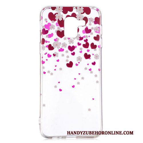 Samsung Galaxy J6 Hoesje Roze Hanger All Inclusive Ster Anti-fall Siliconen Hoes