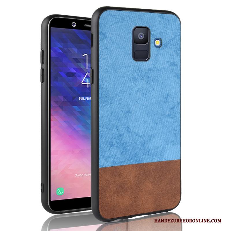 Samsung Galaxy J6 Schrobben Gemengde Kleuren Ster All Inclusive Denim Hoesje Patroon