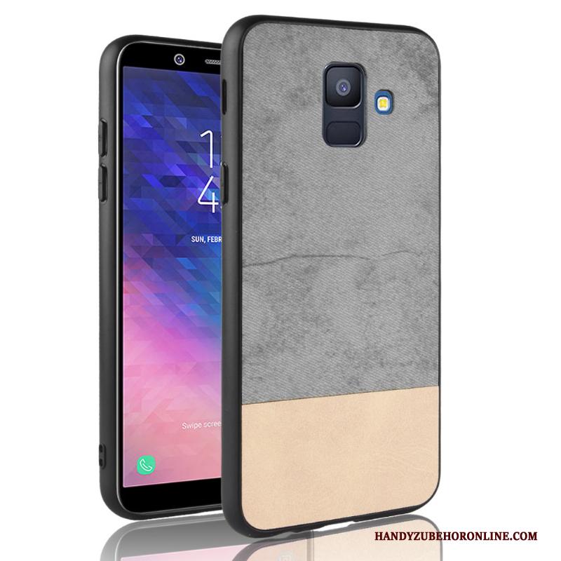 Samsung Galaxy J6 Schrobben Gemengde Kleuren Ster All Inclusive Denim Hoesje Patroon