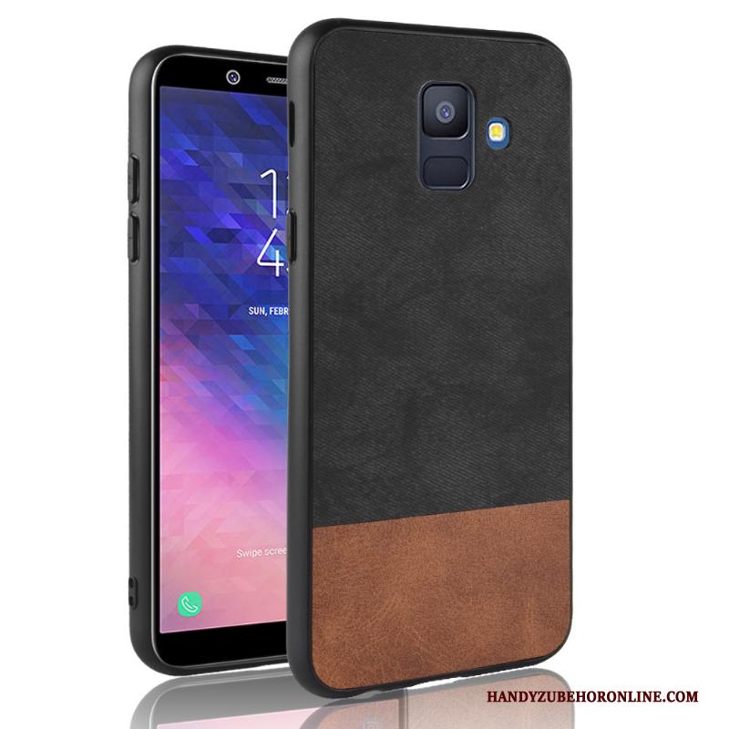 Samsung Galaxy J6 Schrobben Gemengde Kleuren Ster All Inclusive Denim Hoesje Patroon