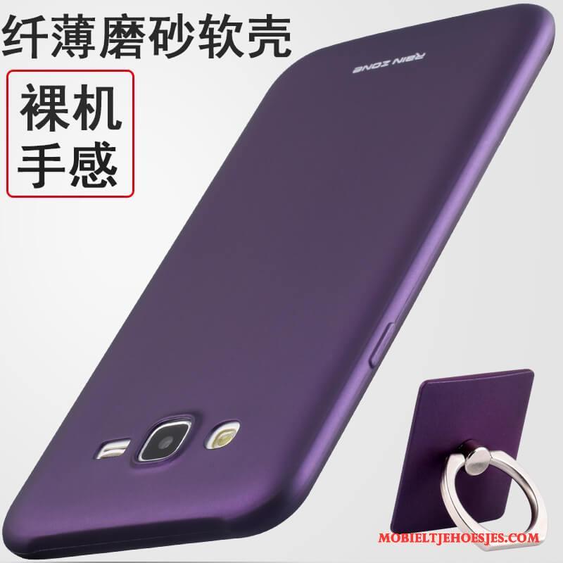Samsung Galaxy J7 2015 All Inclusive Siliconen Rood Ster Hoesje Telefoon Zacht