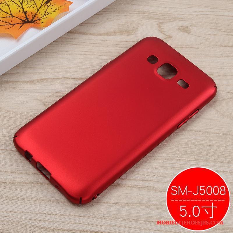 Samsung Galaxy J7 2015 Anti-fall Hard Hanger Bescherming Hoesje Telefoon Rood Zwart