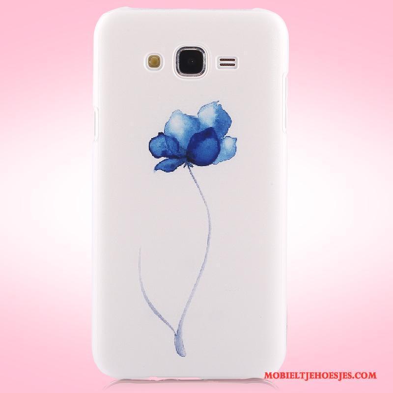 Samsung Galaxy J7 2015 Hoes Bloemen Bescherming Hoesje Schrobben Telefoon Ster