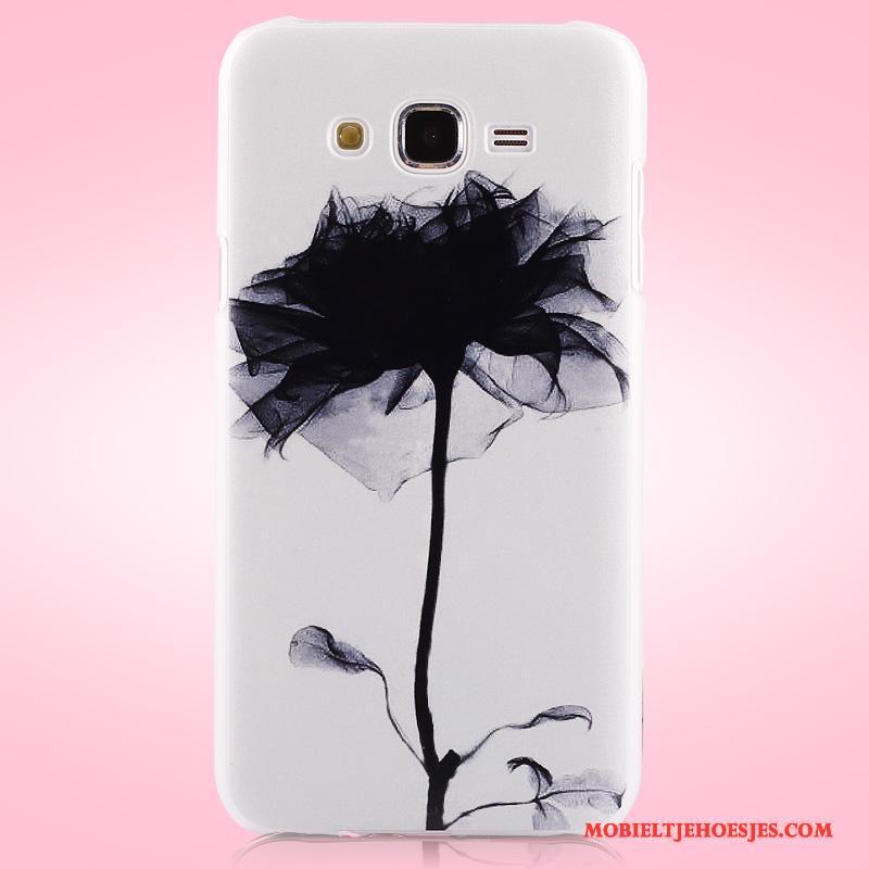 Samsung Galaxy J7 2015 Hoes Bloemen Bescherming Hoesje Schrobben Telefoon Ster