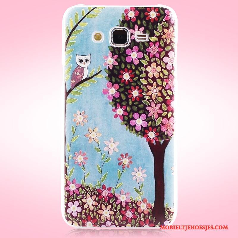 Samsung Galaxy J7 2015 Hoes Bloemen Bescherming Hoesje Schrobben Telefoon Ster