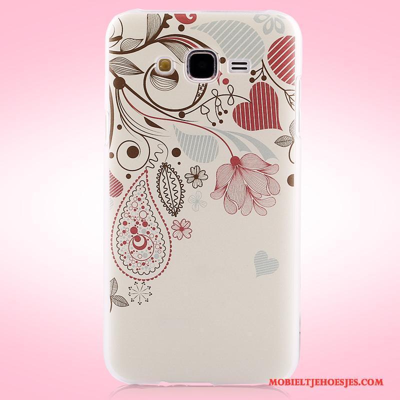 Samsung Galaxy J7 2015 Hoes Bloemen Bescherming Hoesje Schrobben Telefoon Ster