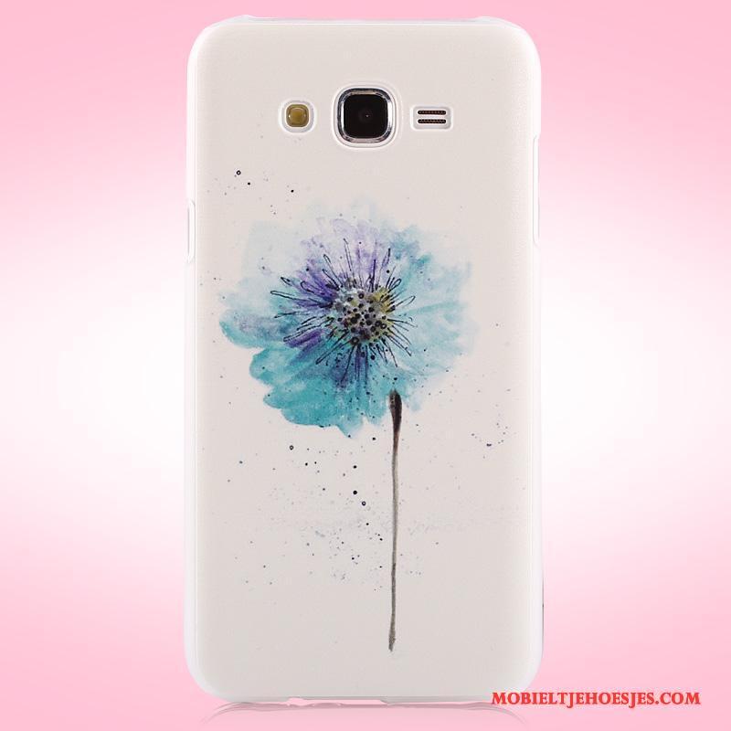 Samsung Galaxy J7 2015 Hoes Bloemen Bescherming Hoesje Schrobben Telefoon Ster