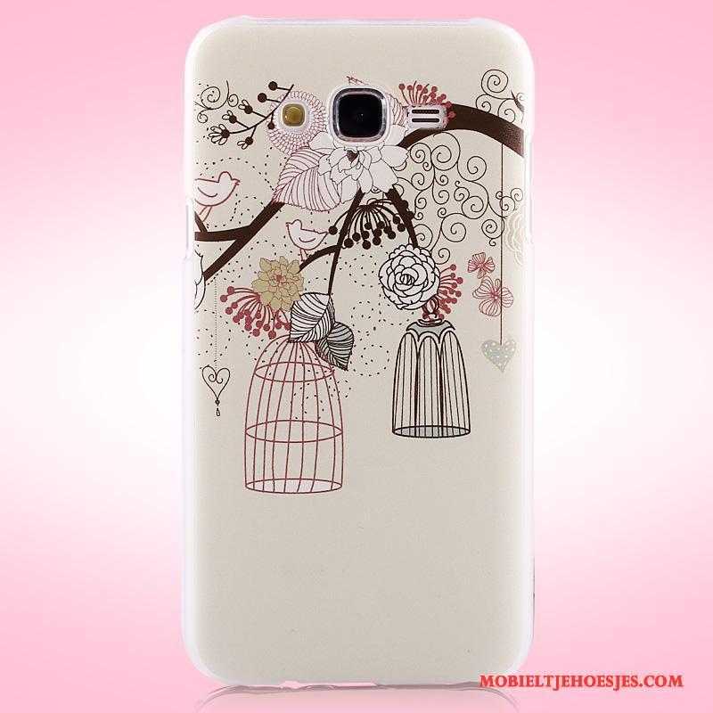 Samsung Galaxy J7 2015 Hoes Bloemen Bescherming Hoesje Schrobben Telefoon Ster