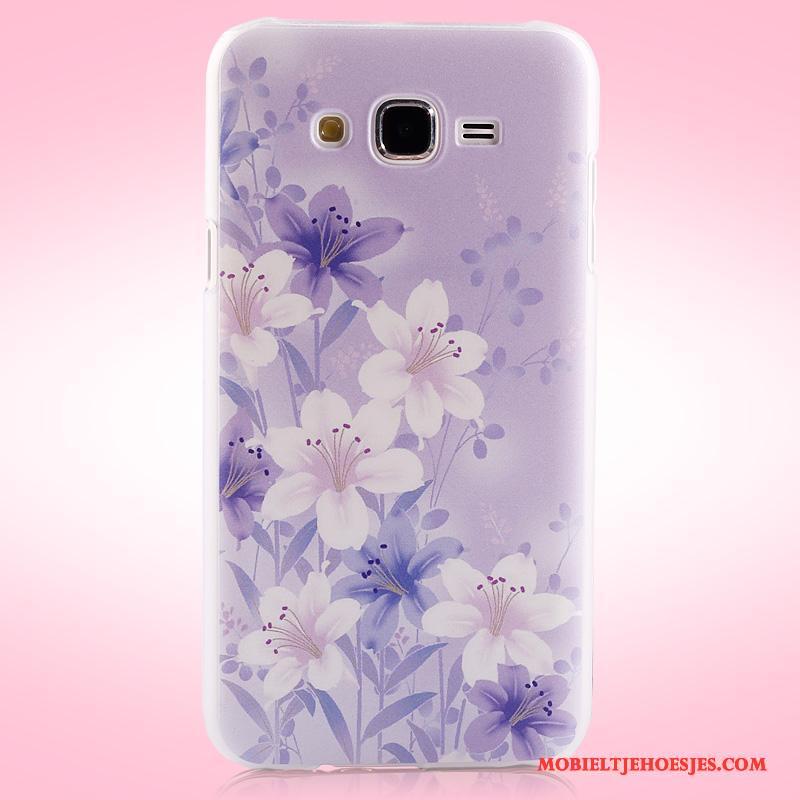 Samsung Galaxy J7 2015 Hoes Bloemen Bescherming Hoesje Schrobben Telefoon Ster