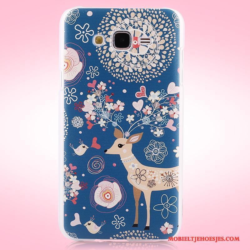 Samsung Galaxy J7 2015 Hoes Bloemen Bescherming Hoesje Schrobben Telefoon Ster