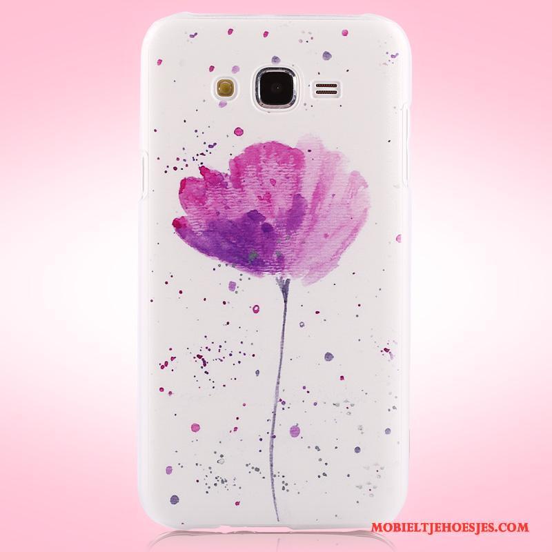 Samsung Galaxy J7 2015 Hoes Bloemen Bescherming Hoesje Schrobben Telefoon Ster