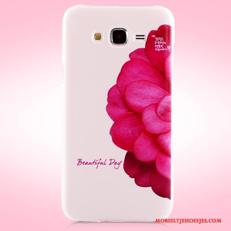 Samsung Galaxy J7 2015 Hoes Bloemen Bescherming Hoesje Schrobben Telefoon Ster