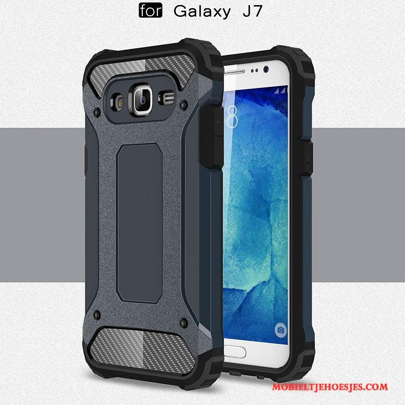 Samsung Galaxy J7 2015 Hoes Hoesje Telefoon Ster Blauw Zacht Anti-fall Siliconen