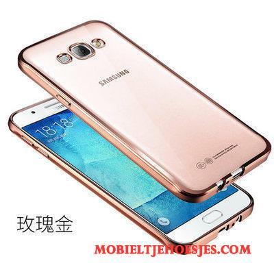 Samsung Galaxy J7 2015 Hoesje Doorzichtig Goud Bescherming Ster Mobiele Telefoon Krassen