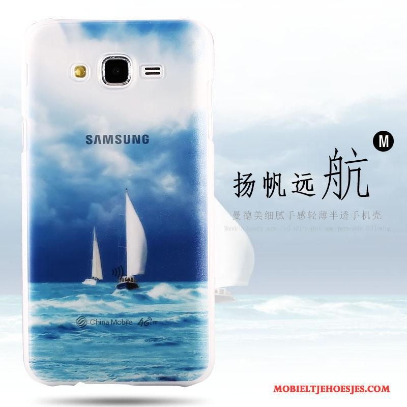 Samsung Galaxy J7 2015 Hoesje Hard Trend Schrobben Doorzichtig Bescherming Hoes Dun