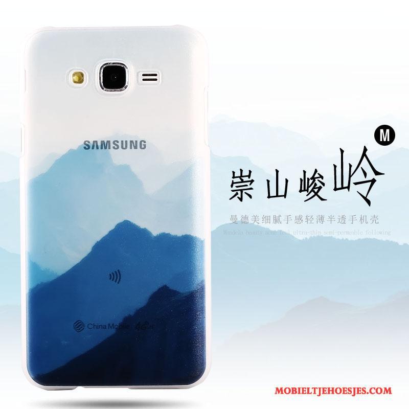 Samsung Galaxy J7 2015 Hoesje Hard Trend Schrobben Doorzichtig Bescherming Hoes Dun