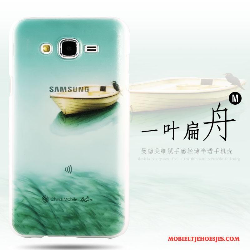 Samsung Galaxy J7 2015 Hoesje Hard Trend Schrobben Doorzichtig Bescherming Hoes Dun