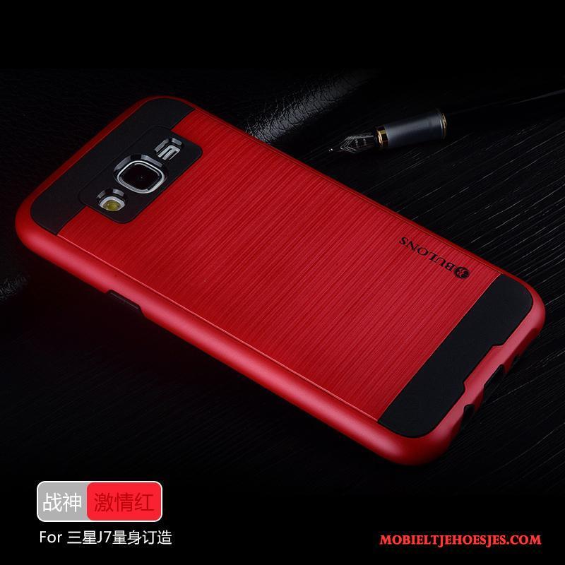 Samsung Galaxy J7 2015 Hoesje Ster Rood Hoes Siliconen All Inclusive Bescherming Persoonlijk