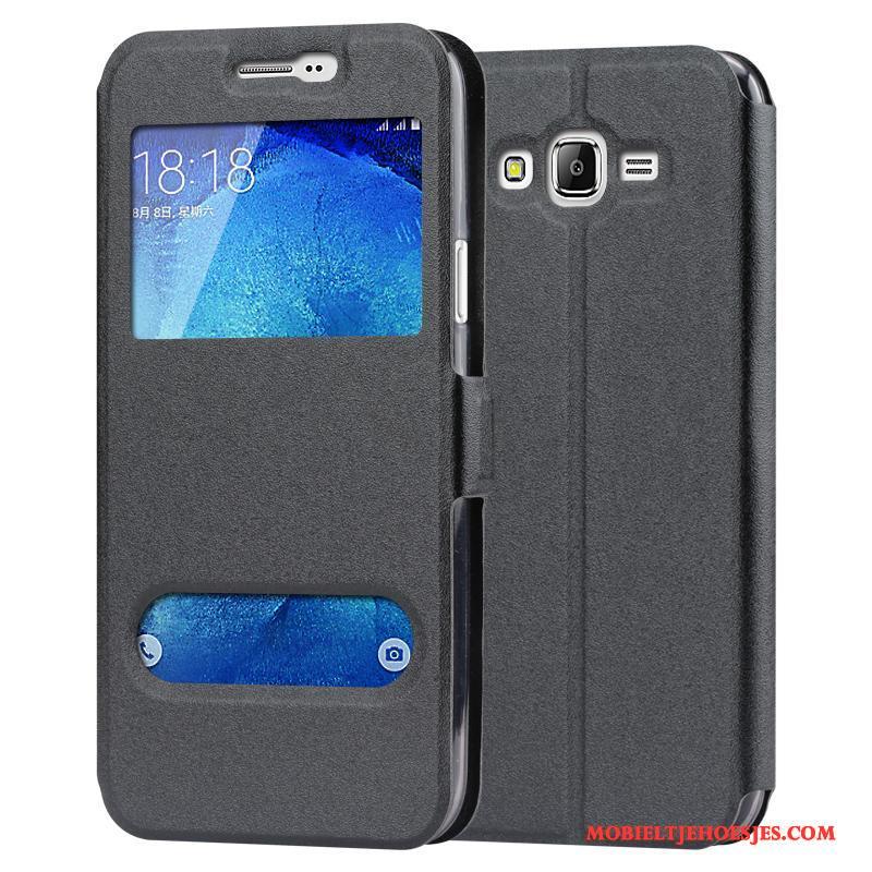 Samsung Galaxy J7 2015 Leren Etui Hoesje Telefoon Bescherming All Inclusive Blauw Ster Mobiele Telefoon