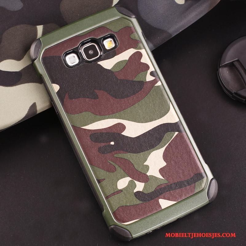 Samsung Galaxy J7 2016 All Inclusive Hoes Groen Hoesje Telefoon Ster Camouflage Siliconen