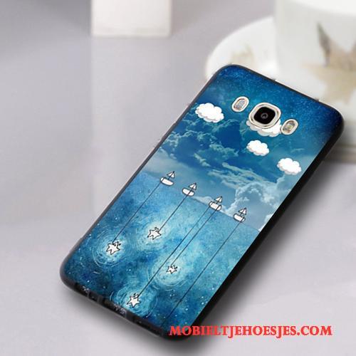 Samsung Galaxy J7 2016 Blauw Hoesje Telefoon Trend Siliconen Zacht Anti-fall Schrobben