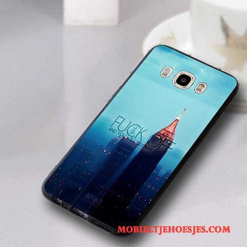 Samsung Galaxy J7 2016 Blauw Hoesje Telefoon Trend Siliconen Zacht Anti-fall Schrobben