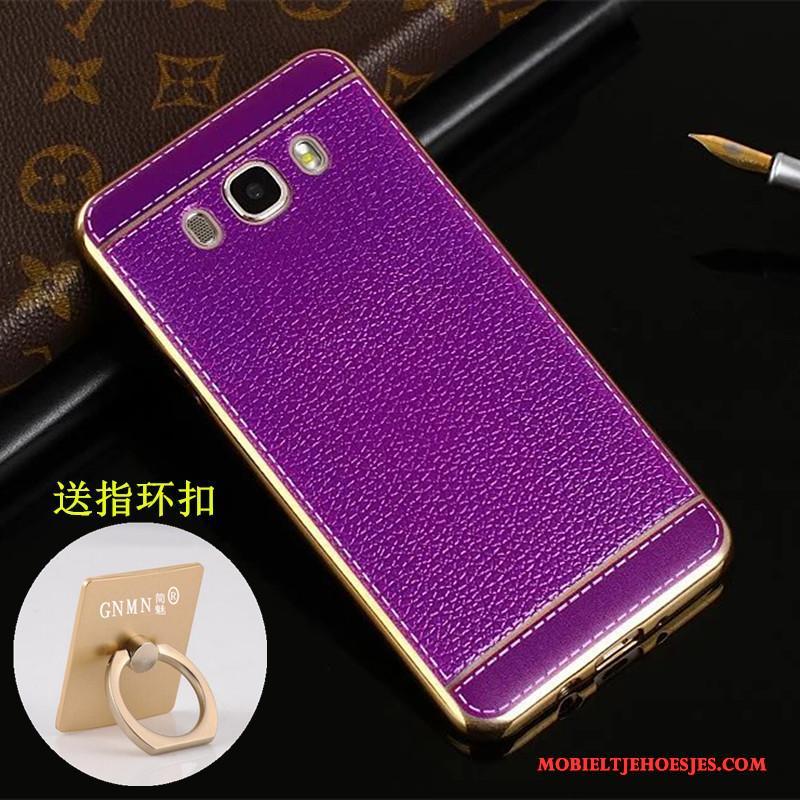 Samsung Galaxy J7 2016 Hoesje Hoes Purper Zacht Mobiele Telefoon Leer Plating Siliconen