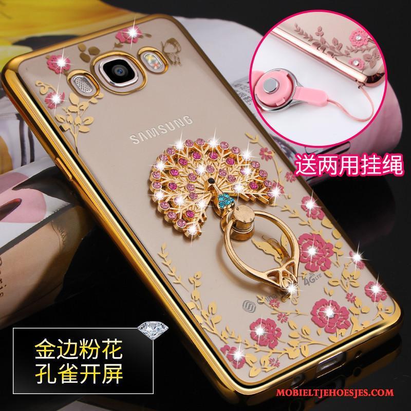 Samsung Galaxy J7 2016 Hoesje Telefoon Anti-fall Rose Goud Zacht Bescherming Ster Hanger