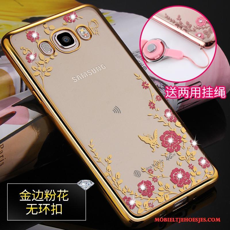 Samsung Galaxy J7 2016 Hoesje Telefoon Anti-fall Rose Goud Zacht Bescherming Ster Hanger