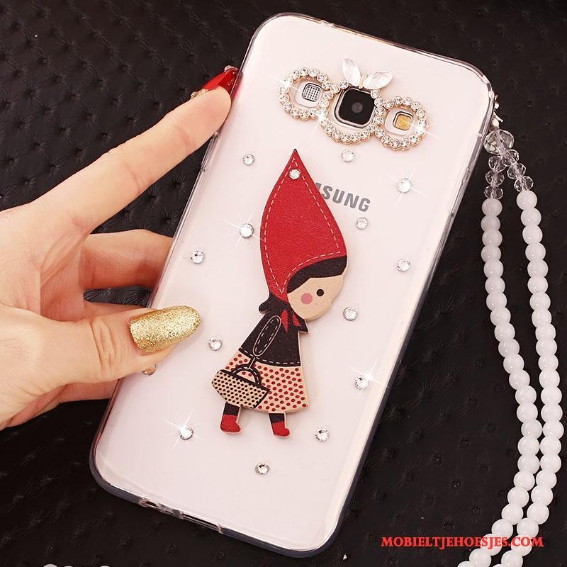 Samsung Galaxy J7 2016 Hoesje Telefoon Ster Siliconen Bescherming Anti-fall Wit Hanger