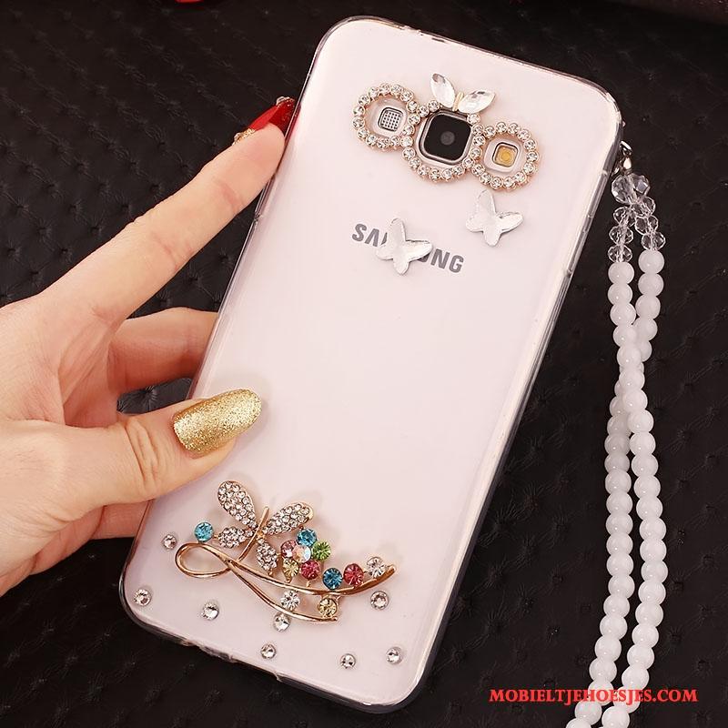 Samsung Galaxy J7 2016 Hoesje Telefoon Ster Siliconen Bescherming Anti-fall Wit Hanger