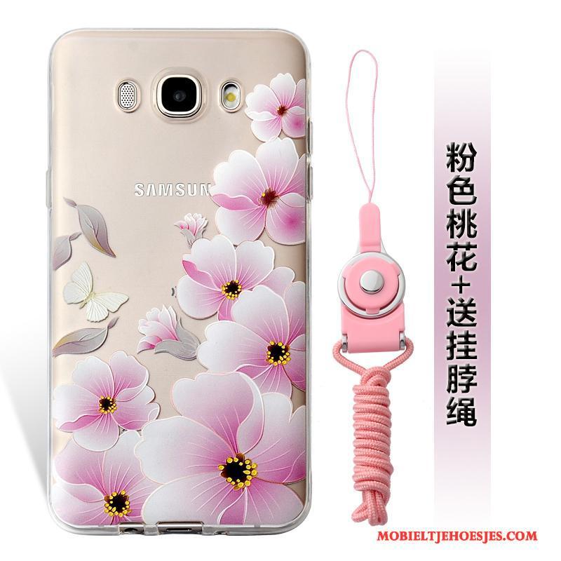 Samsung Galaxy J7 2016 Hoesje Telefoon Zacht Purper Mobiele Telefoon Ster Hanger Reliëf