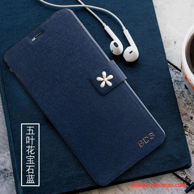 Samsung Galaxy J7 2017 Folio Ster Hoesje Telefoon Anti-fall Bescherming Blauw Leren Etui