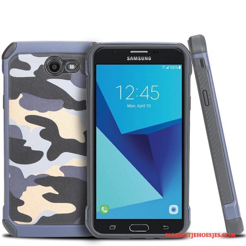 Samsung Galaxy J7 2017 Ster Bescherming Anti-fall Groen Camouflage Siliconen Hoesje Telefoon