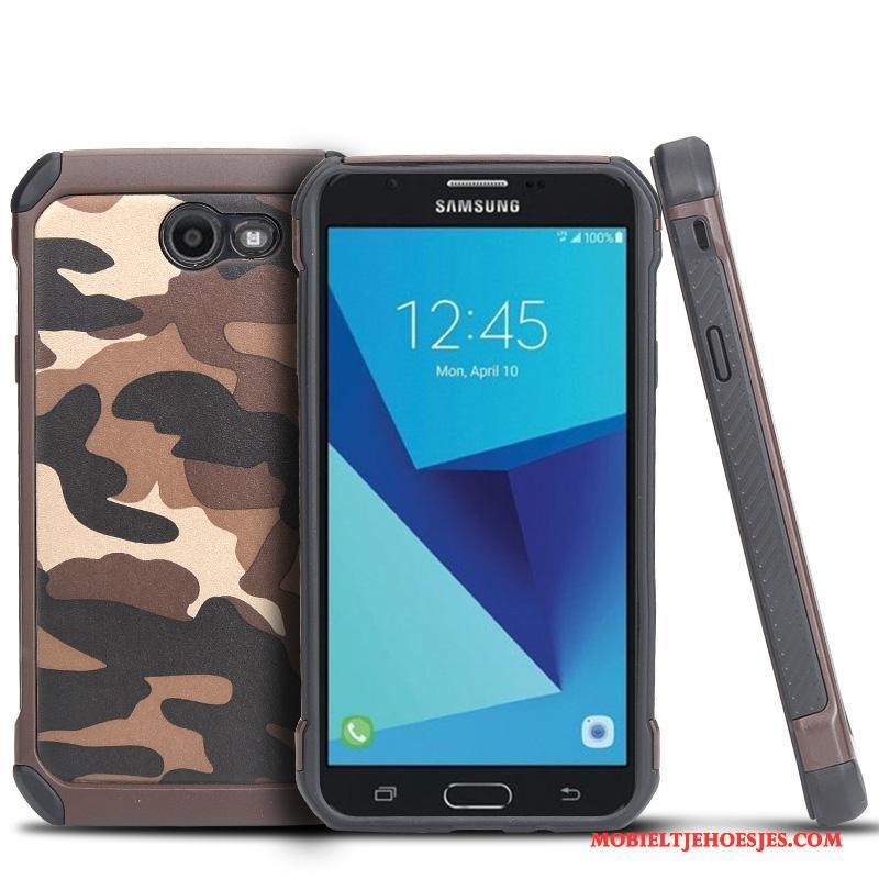 Samsung Galaxy J7 2017 Ster Bescherming Anti-fall Groen Camouflage Siliconen Hoesje Telefoon