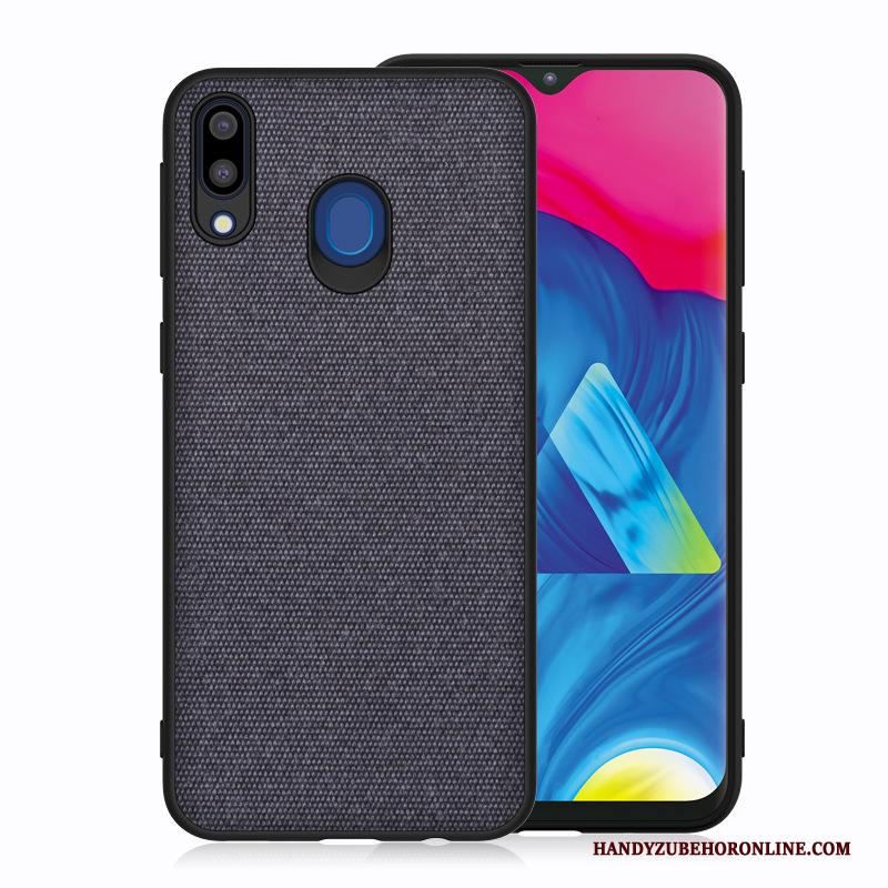 Samsung Galaxy M20 Ster Blauw Anti-fall Doek Siliconen Hoesje Telefoon