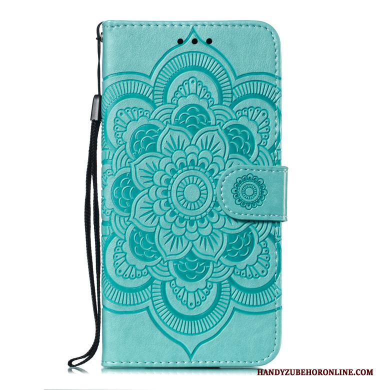 Samsung Galaxy M20 Zacht Zon Rood Hoesje Telefoon Leren Etui Totem Bescherming