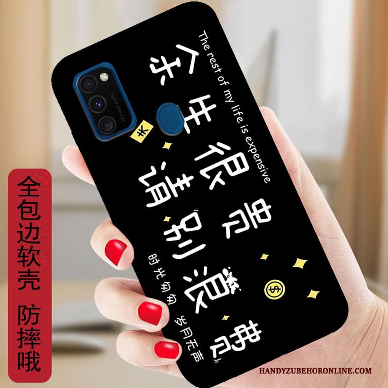 Samsung Galaxy M30s Bescherming Spotprent Hoesje Telefoon Anti-fall Siliconen Ster Wit