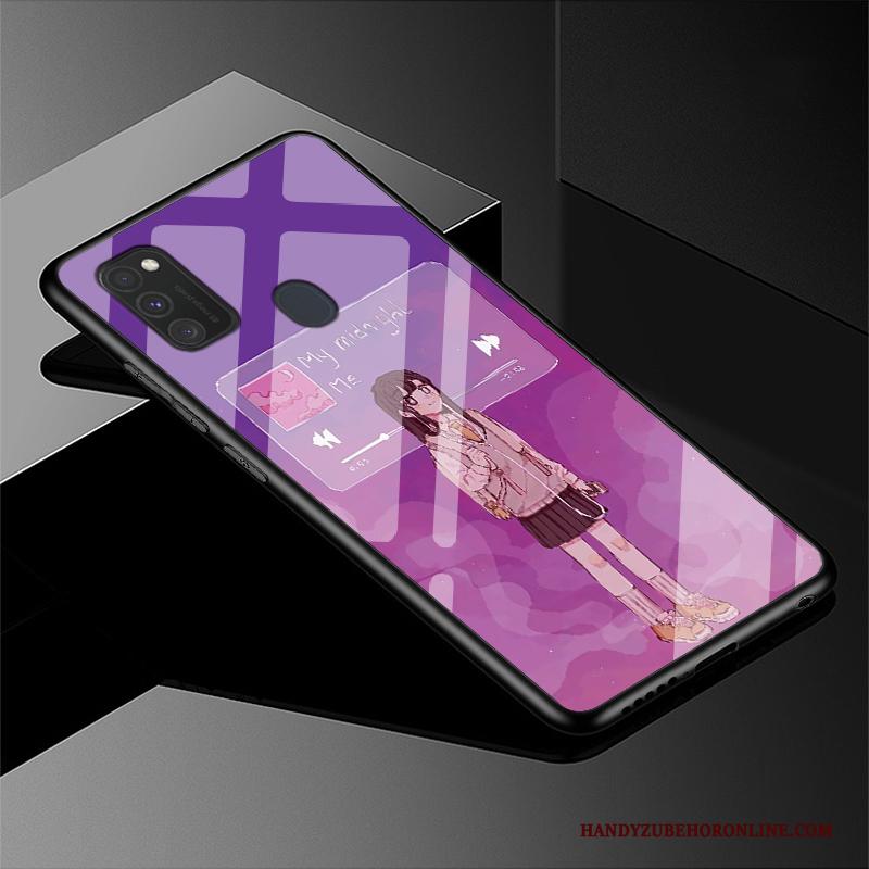 Samsung Galaxy M30s Hoesje Eenvoudige Glas Nieuw Bescherming Groen Europa Hoes