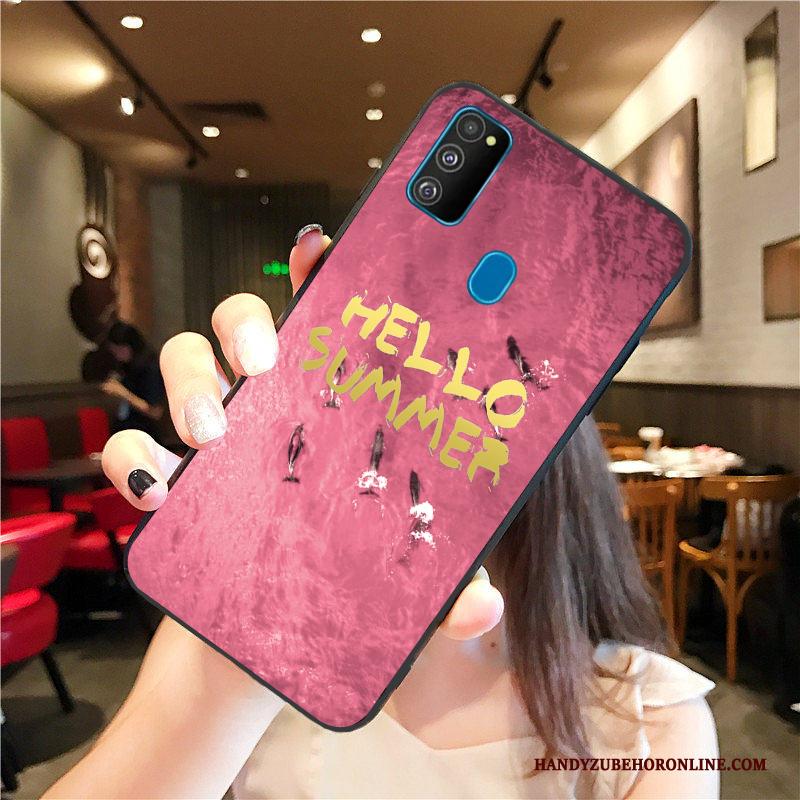 Samsung Galaxy M30s Hoesje Persoonlijk Lovers Bescherming Trendy Merk Wind Siliconen Schrobben