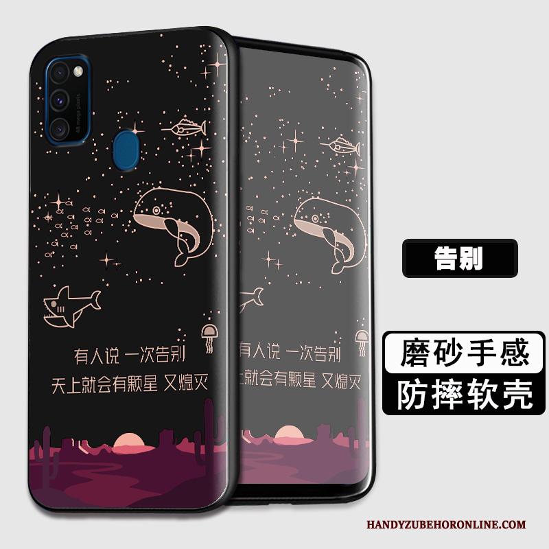 Samsung Galaxy M30s Ster Hoes Hoesje Telefoon Scheppend Zacht Zwart Bescherming