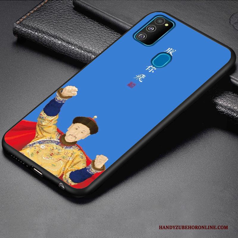 Samsung Galaxy M30s Trend Scheppend Hoes Blauw Hoesje Pas Bescherming