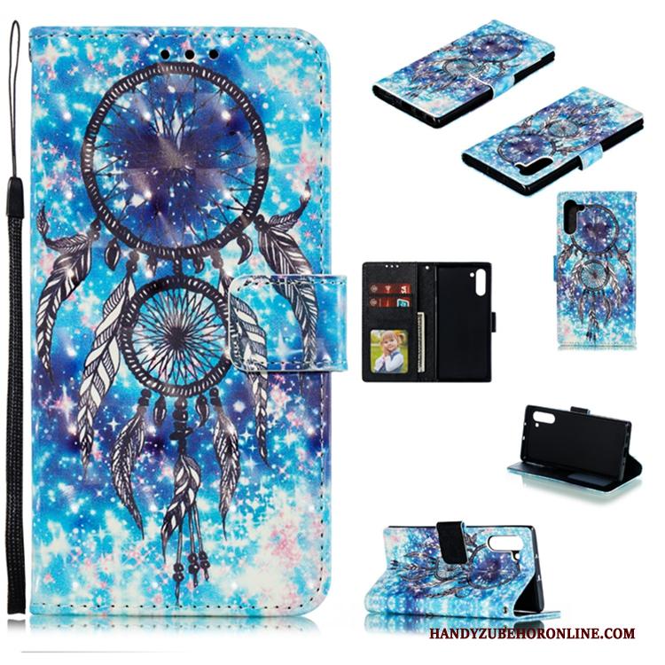 Samsung Galaxy Note 10 Blauw Hoesje Telefoon Leren Etui Portemonnee Ster Folio