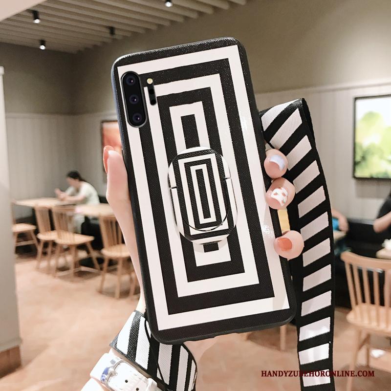 Samsung Galaxy Note 10+ Hanger Hoesje Telefoon Nieuw Zacht Zwart Streep Ster