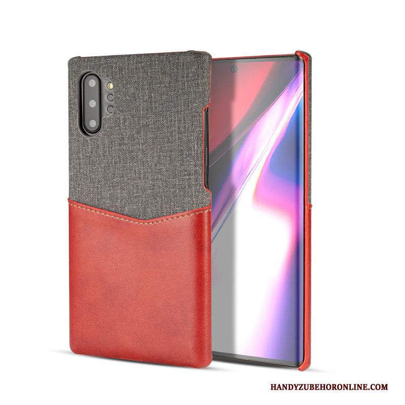 Samsung Galaxy Note 10+ Hoes Rood Anti-fall Ster Kaart Hoesje Telefoon