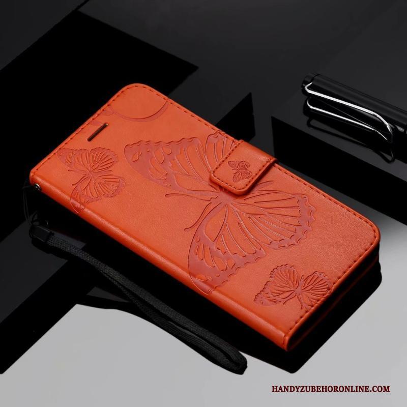 Samsung Galaxy Note 10 Leren Etui Anti-fall Oranje Zacht Ster Hoesje Telefoon Bescherming