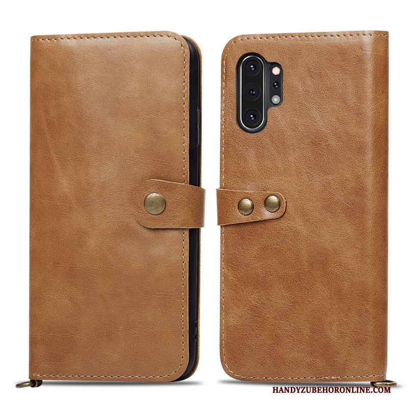 Samsung Galaxy Note 10+ Leren Etui Folio Ster Hoesje Telefoon