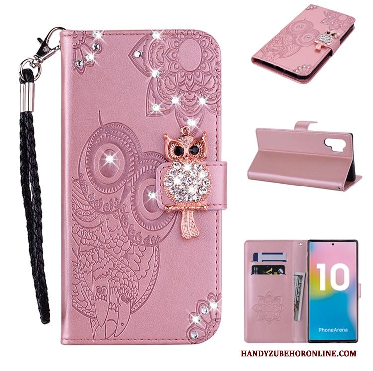 Samsung Galaxy Note 10+ Leren Etui Hoesje Telefoon Ster Goud