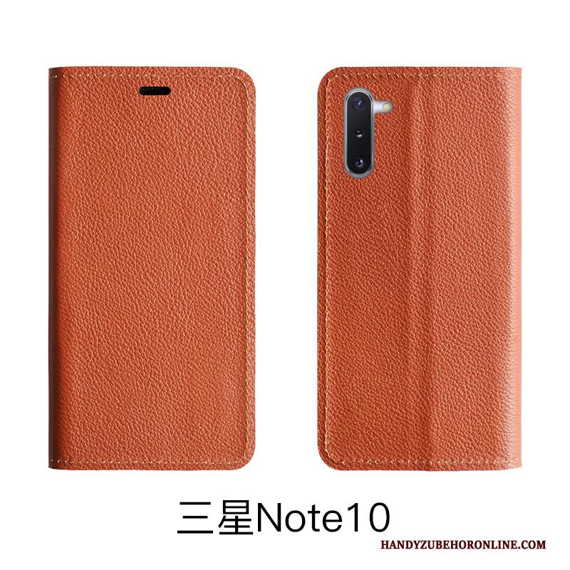 Samsung Galaxy Note 10 Lite Hoesje Folio Echt Leer Leren Etui Hoes Koe Patroon Rood